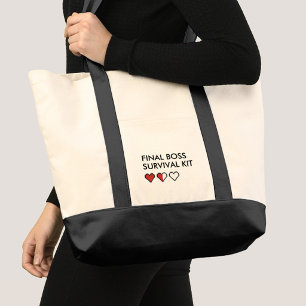 Overlevingskit voor Eindbaas Funny Gamer Tote Bag
