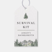 Overlevingskit voor vrijgezellenfeest in bergkamp cadeaulabel (Voorkant)