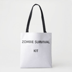 Overlevingskit voor zombies tote bag