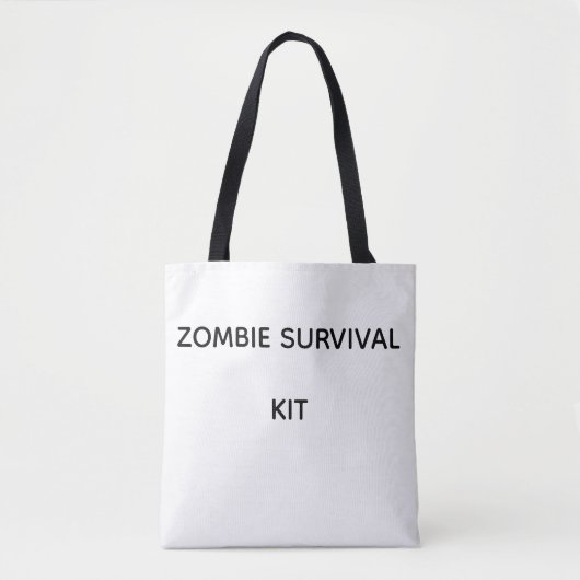 Overlevingskit voor zombies tote bag (Voorkant)