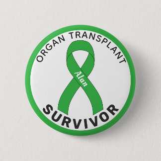 Overlevingslint Orgaantransplantatie Witte Knop Ronde Button 5,7 Cm
