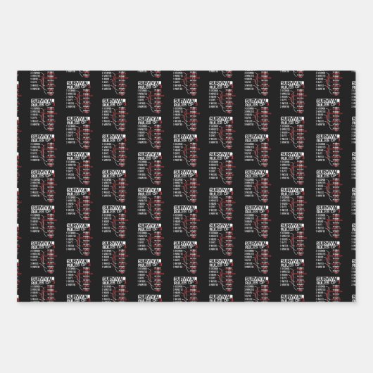 Overlevingsregels voor drie - Wilderness Quiz Inpakpapier Vel (Voorkant 2)