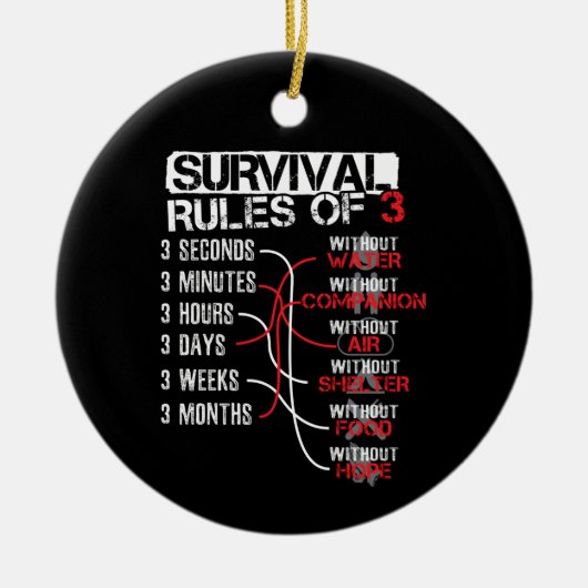Overlevingsregels voor drie - Wilderness Quiz Keramisch Ornament (Voorkant)