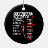 Overlevingsregels voor drie - Wilderness Quiz Keramisch Ornament (Achterkant)