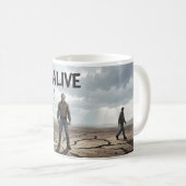 Overlevingsreis Alive gebroken spiegel mok (Voorkant rechts)