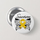 Overlevingsvlinder voor kinderkanker ronde button 5,7 cm (Voorkant /achterkant)