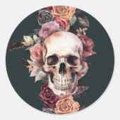 Overlijden bloemenenvelopzegels ronde sticker (Voorkant)