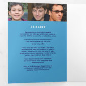 Overlijden van een legende Uitvaartdienst blauw Drieluik Programma (Binnenzijde eerst)