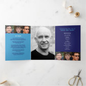 Overlijden van een legende Uitvaartdienst blauw Drieluik Programma (Binnen)