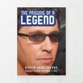 Overlijden van een legende Uitvaartdienst blauw Drieluik Programma (Cover)