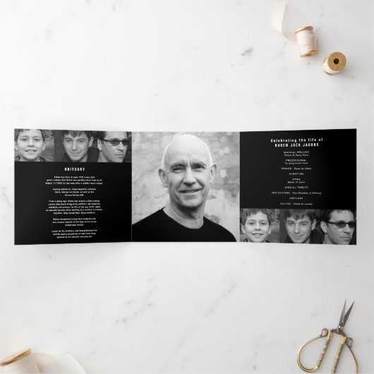 Overlijden van een legende Uitvaartdienst mono 12  Drieluik Programma (Binnen)