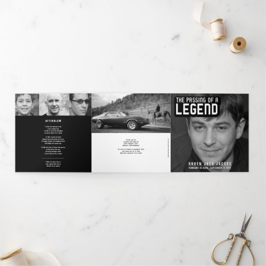 Overlijden van een legende Uitvaartdienst mono 12 Drieluik Programma (Buitenkant)