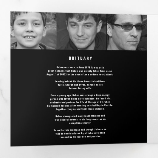 Overlijden van een legende Uitvaartdienst mono 12 Drieluik Programma (Binnenzijde eerst)