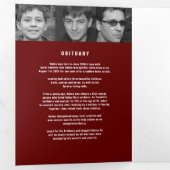 Overlijden van een legende Uitvaartdienst rood 12  Drieluik Programma (Binnenzijde eerst)