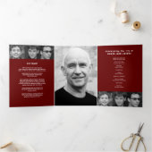 Overlijden van een legende Uitvaartdienst rood 12  Drieluik Programma (Binnen)