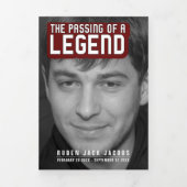 Overlijden van een legende Uitvaartdienst rood 12  Drieluik Programma (Cover)