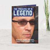 Overlijden van een legende Uitvaartprogramma blauw Programma (Voorkant)