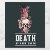 Overlijden van je jeugd, begrafenisverjaardag wijn etiket (Enkel label)