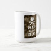 overlijden vóór het decaf van koffiebonen en kruis koffiemok (Voorkant rechts)