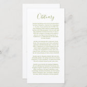 Overlijdensbericht Insteekkaart Bedankkaart (Voorkant / Achterkant)