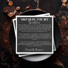 Overlijdensbericht voor mijn twintiger RIP 20s 30t Servet