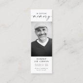 Overlijdensfoto Begrafenis Memorial Bladwijzer Kaa Mini Visitekaartje (Voorkant)