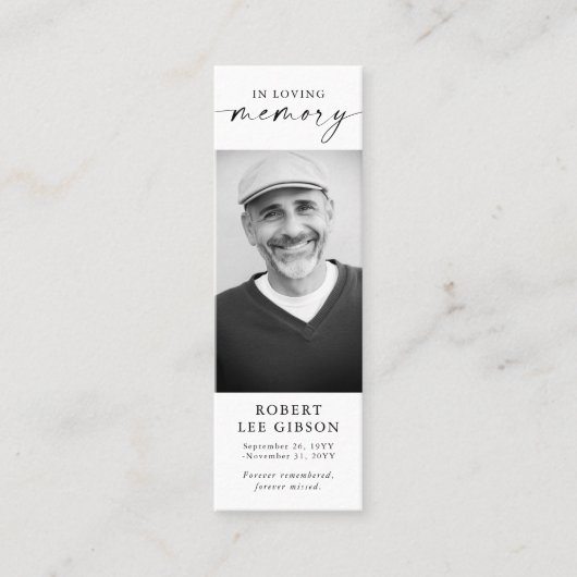 Overlijdensfoto Begrafenis Memorial Bladwijzer Kaa Mini Visitekaartje (Voorkant)