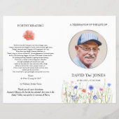 Overlijdensprogramma, Kleurige Wilde Bloemen Flyer (Voorkant)