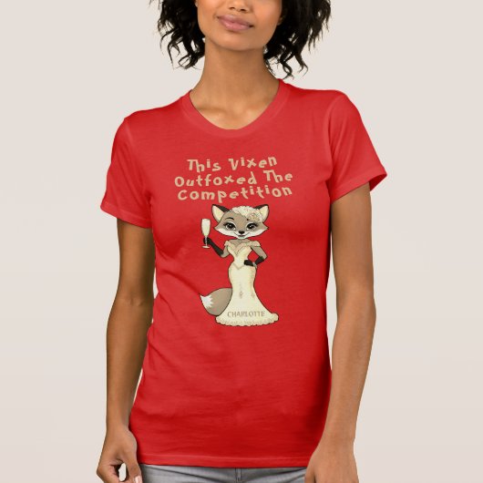 Overlist de Concurrentie Bachelorette Rode Vos Gra T-shirt (Voorkant)