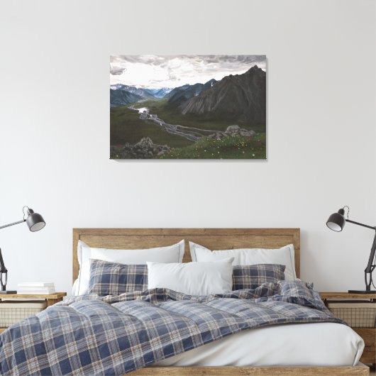 Overlook in de Brooks Range: Canvas Standaard Maat (Insitu (Slaapkamer))