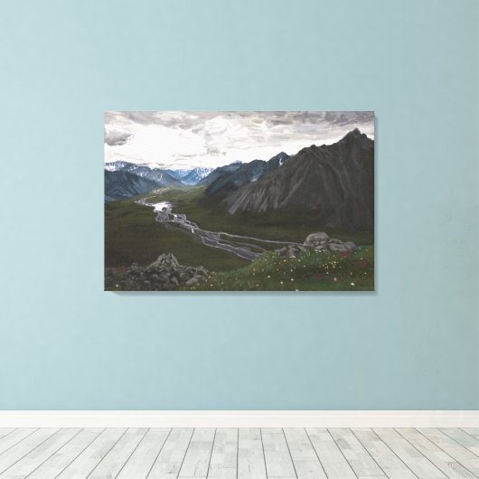 Overlook in de Brooks Range: Canvas Standaard Maat (Insitu (Houten vloer))