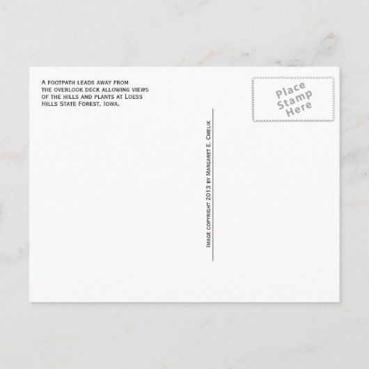 Overlook Path Uitzicht, Loess Hills State Forest, Briefkaart (Achterkant)