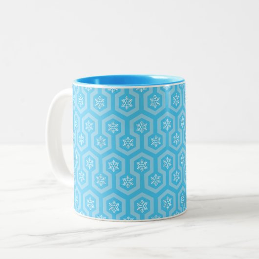 Overlook Snowflake Design Tweekleurige Koffiemok (Voorkant links)