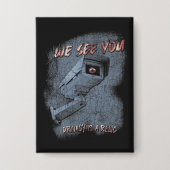 Overlook - Techno-Dystopian Streetwear Design Button (Voorkant)