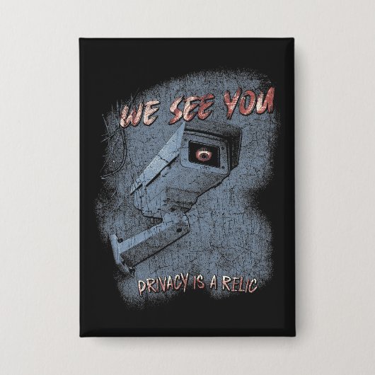 Overlook - Techno-Dystopian Streetwear Design Button (Voorkant)