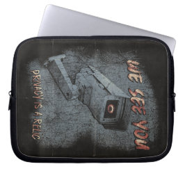 Overlook - Techno-Dystopian Streetwear Design Laptop Sleeve