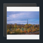 Overlooking the Tuileries Garden--Magnet<br><div class="desc">This card has a photo of the Tuileries Garden taken in Paris on a beautiful autumn day. The trees are turning colors,  the sky is blue and the trees combine yellow,  orange and green. The Eiffel Tower can be seen in the background.</div>