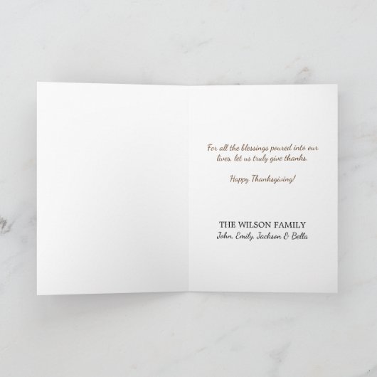 Overloop met Thankfulness Thanksgiving Kaart (Binnen)