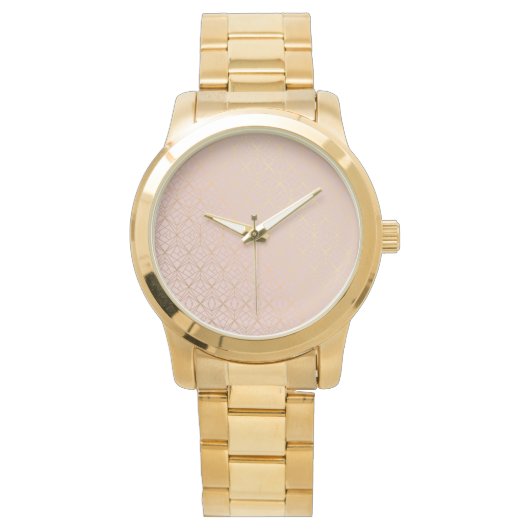 Overmaats Gold Bracelet Roos Gold Design Horloge (Voorkant)
