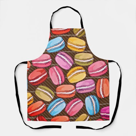 Overmaats kleurrijk Macaroon Cookies Patroon Schort (Voorkant)