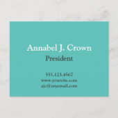 Overmaats solide blauwgroen bedrijf logo, traditio briefkaart (Voorkant)