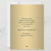 Overmaats wat een jaar foto Collage Green en Gold Feestdagenkaart (Achterkant)