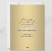 Overmaats wat een jaar foto Collage Navy Blue Gold Feestdagenkaart (Achterkant)