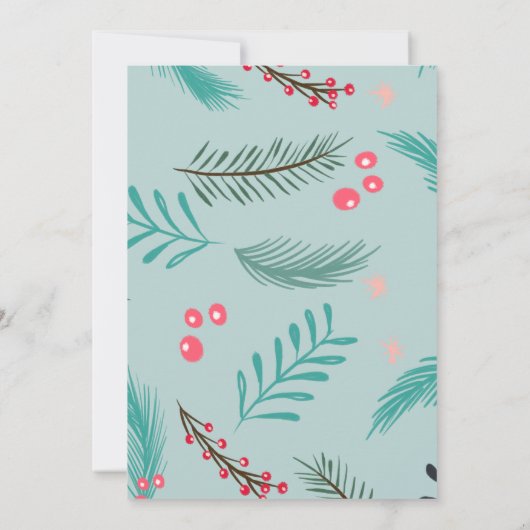 Overmaatse bijkantoren mistletoe groene kerst kaart (Achterkant)