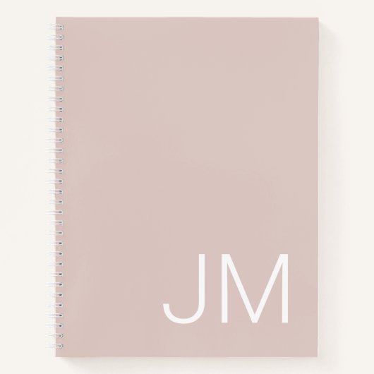 Overmaatse Monogrammen Initialen Blush Pink Notiti Notitieboek (Voorkant)