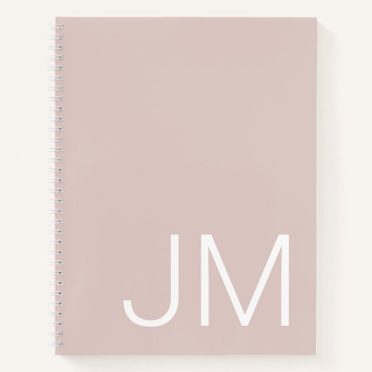 Overmaatse Monogrammen Initialen Blush Pink Notiti Notitieboek (Voorkant)