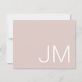 Overmaatse Monogrammen Initialen Blush Pink Notitiekaartje (Voorkant)