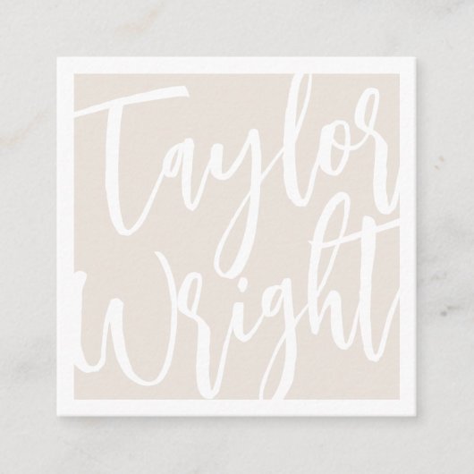 Overmaatse naam | Schetshandtekening Vierkante Visitekaartje (Voorkant)