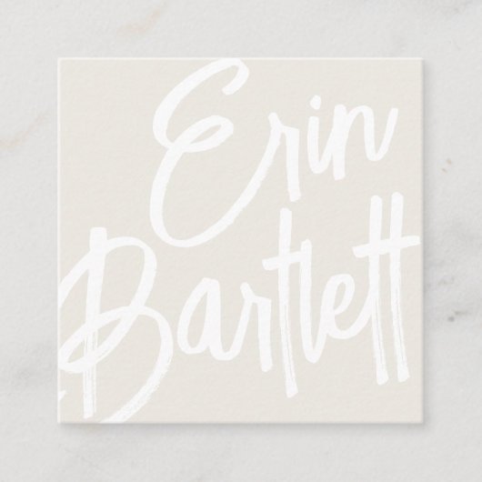 Overmaatse naam | Schetshandtekening Vierkante Visitekaartje (Voorkant)
