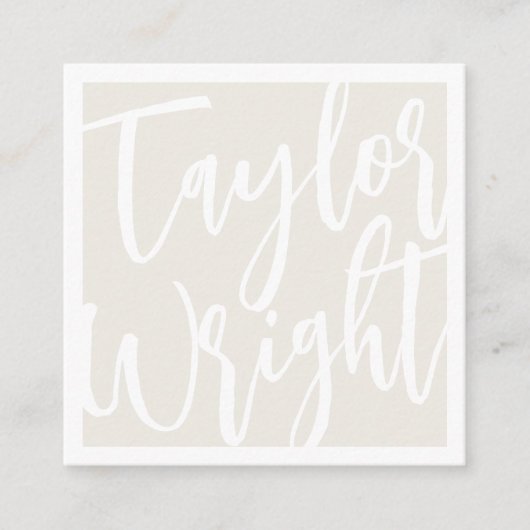 Overmaatse naam | Schetshandtekening Vierkante Visitekaartje (Voorkant)